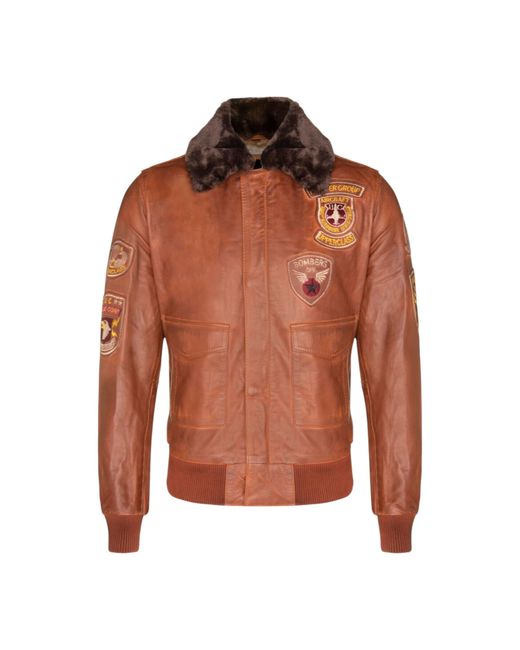 Infinity Leather Brown Tan Leather Air Force Bomber Jacket