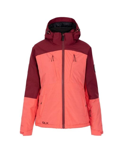 Trespass Red Ski Jacket Emilia Polyester Peach Blush