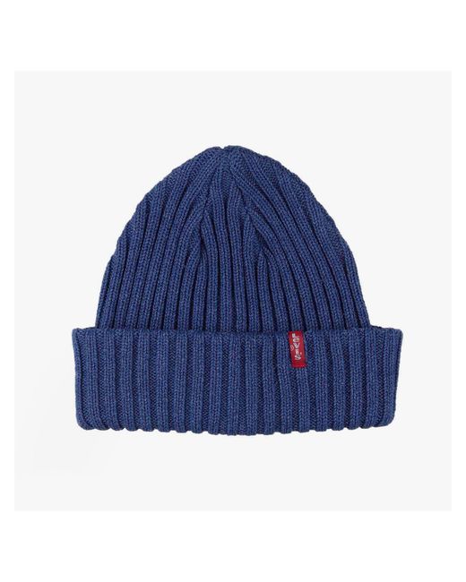 Levi's Blue Ribbed Beanie