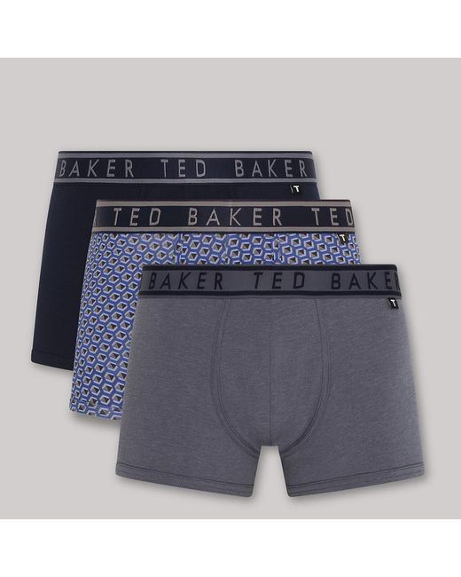 Ted Baker Blue 3-Pack Cotton Trunks