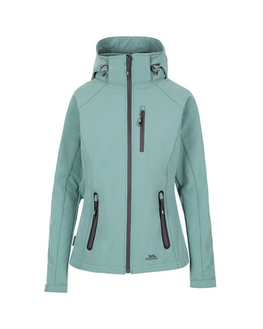 Trespass Green Soft Shell Jacket Bela Ii Polyester Mist