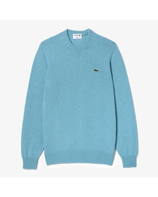 Lacoste Blue Crew Neck Cashmere Blend Jumper