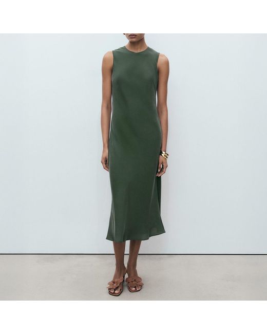 Mango Green Shift Midi Dress