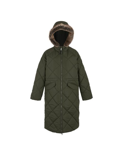 Regatta Green Padded Jacket Freyla Recycled Polyester Dark Khaki