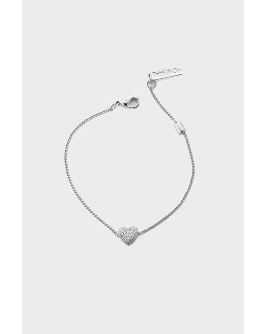 Tutti & Co White Pave Heart Bracelet