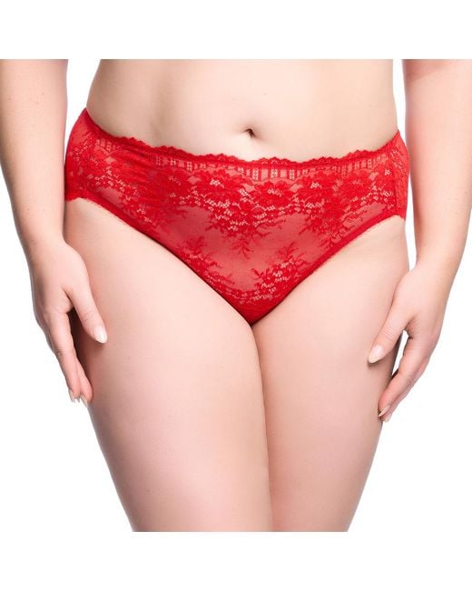 Dita Von Teese Red Lace Floradora High Cut Briefs