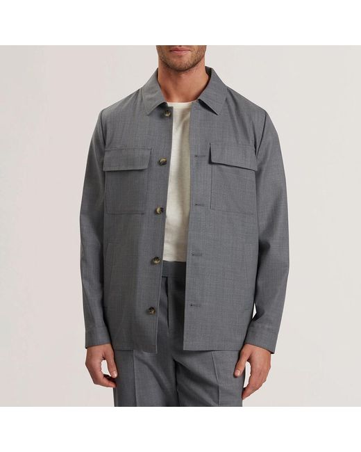 Ted Baker Gray Selwynj Wool Blend Jacket