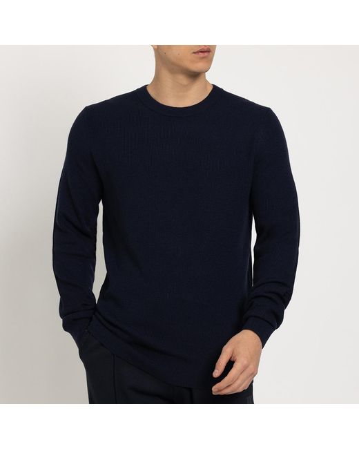 Reiss Blue Fulham Rib Knit Jumper