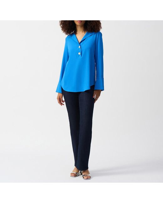 Joseph Ribkoff Blue Bright Button Blouse