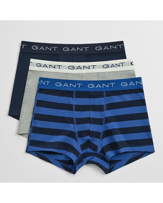 Gant Blue Stripe 3 Pack Trunks