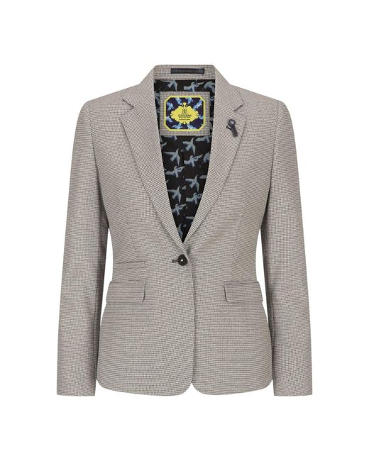 Infinity Leather Gray Tweed Tailored Fit Wool Blend Blazer