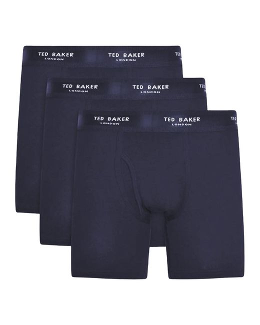 Ted Baker Blue 3-Pack Cotton Boxer Briefs