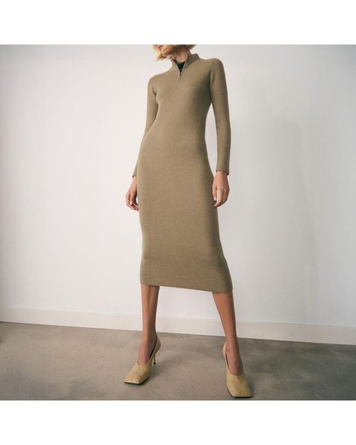 Mango Natural Zip Knitted Dress