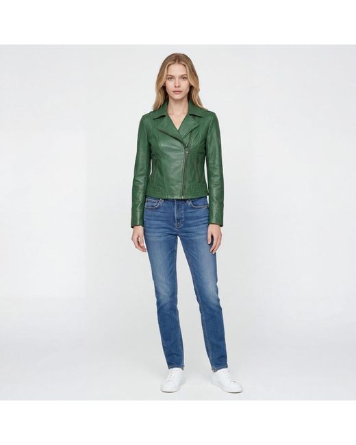 Elle Green Armin Leather Biker Jacket