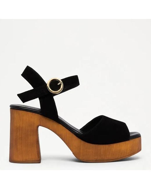 Russell & Bromley Black Willow Through Sole Platform Sandal