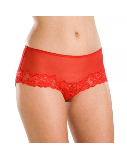 CAMILLE Red 3 Pack Sheer Mesh Lace Boxers