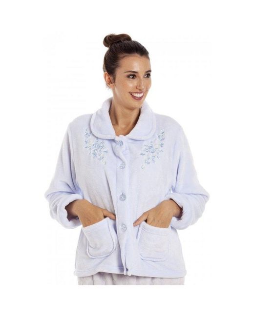 CAMILLE White Button Bed Jacket