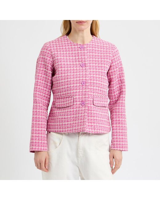 Crew Pink Collarless Classic Jacket