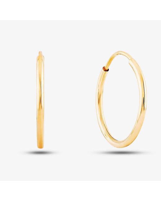 T.H.Baker Metallic 9Ct Sleeper Hoop Earrings Ge2216