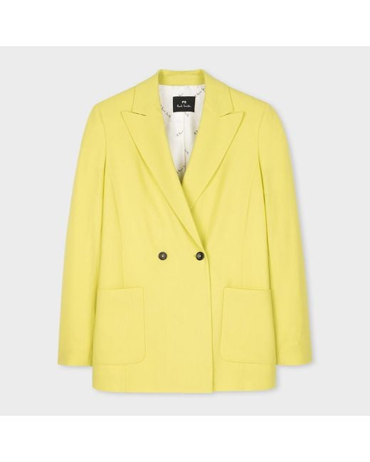 Paul Smith Yellow Single Breasted Wool Blazer