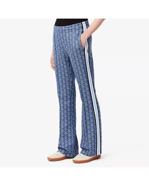 Lacoste Blue Printed Flared Joggers
