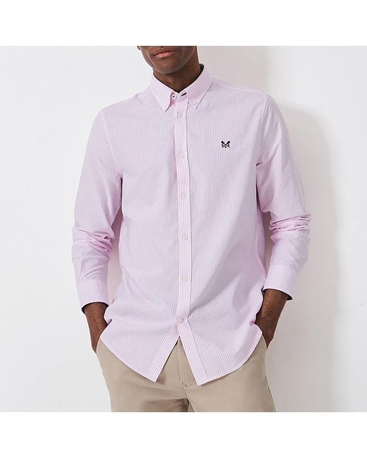 Crew Purple Striped Cotton Shirt