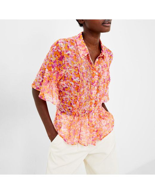 French Connection Red Floral Print Shirt
