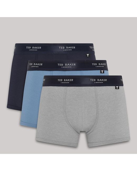 Ted Baker Blue 3-Pack Cotton Trunks