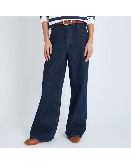 Crew Blue Dark Wide Leg Jeans