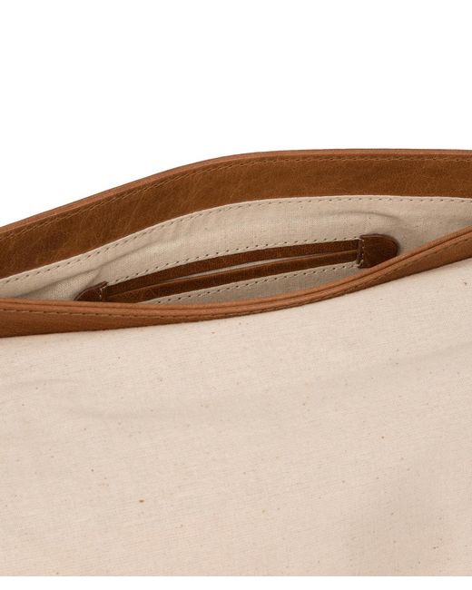 Conkca Brown 'Cherish' Dark Tan Leather Clutch Bag