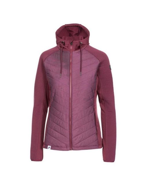 Trespass Purple Full Zip Hoodie Grace Polyester Fig
