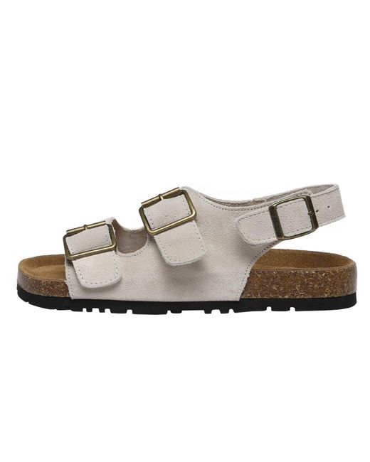 EVER AU White Flame Leather Sandals