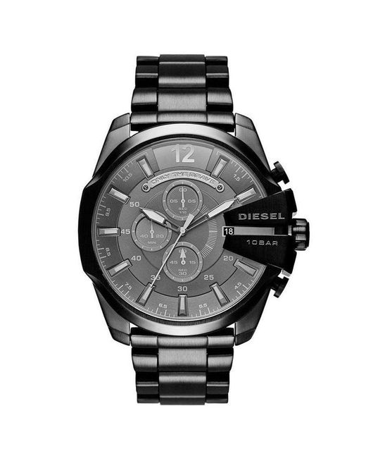 DIESEL Black Dz4355 Mega Chief Chronograph Dial Watch