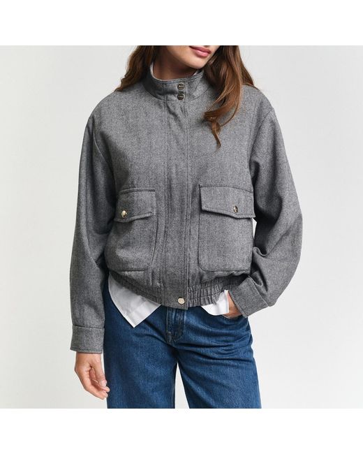 Gant Gray Structured Harrington Jacket