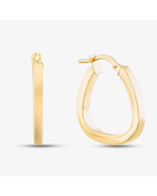 T.H.Baker Metallic 9Ct Triangular Creole Hoop Earrings 1.52.9679