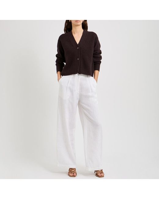 N°· Eleven Black Wool Rib Cardigan