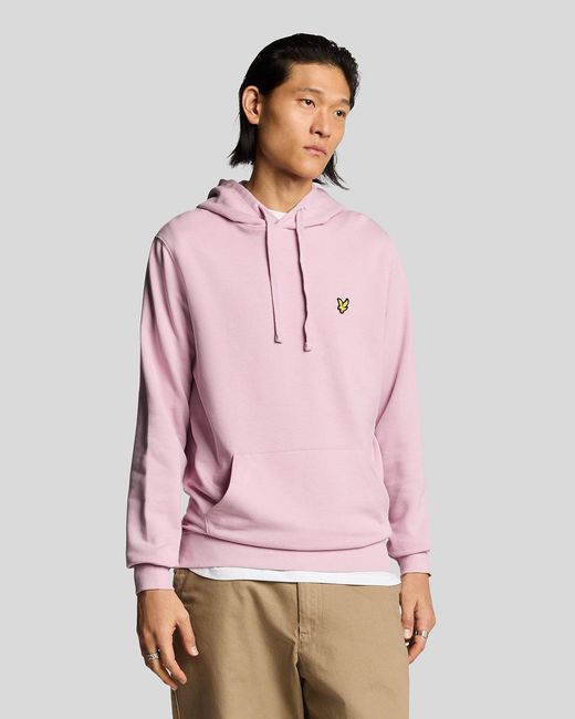 Lyle & Scott Pink Loopback Cotton Hoodie for men