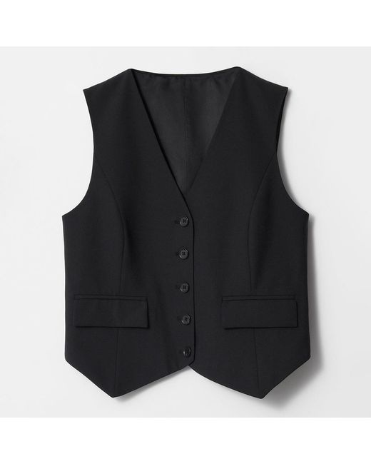 & Other Stories Black Wool Blend Alissa Waistcoat