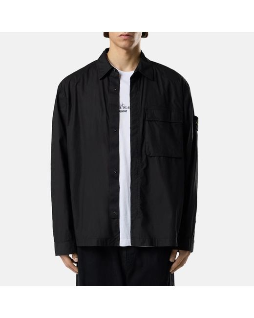 Stone Island Black Collared Shirt Jacket