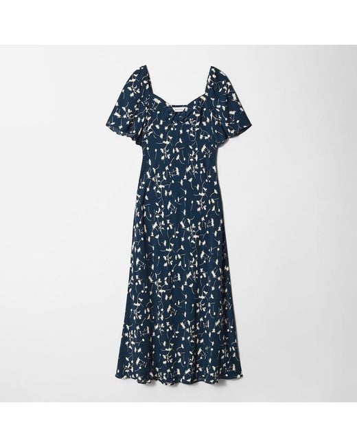 & Other Stories Blue Floral Nicoletta Midi Dress