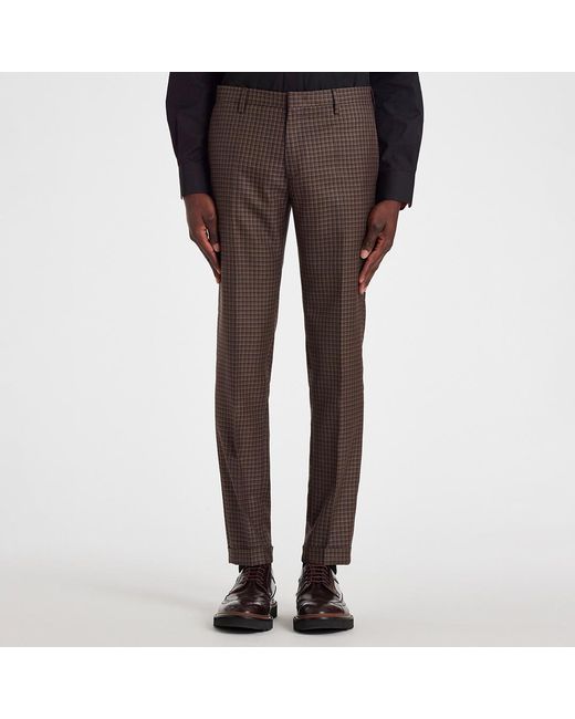 Paul Smith Brown Wool Check Trouser