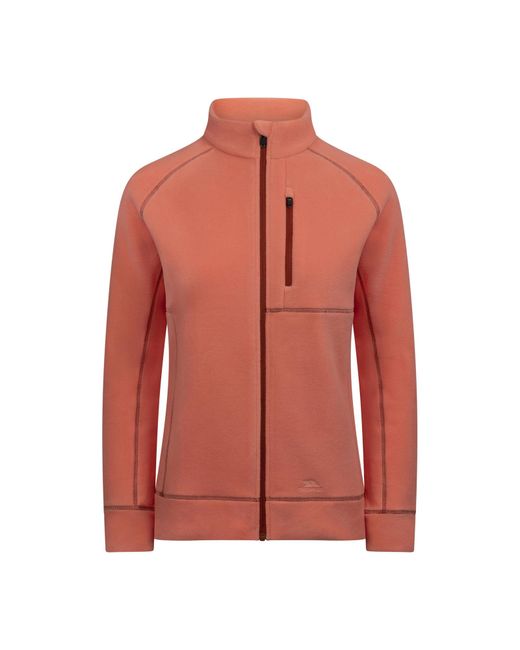 Trespass Red Fleece Jacket Script Recycled Polyester Burnt Sienna