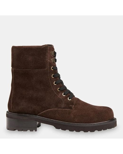 Whistles Brown Chocolate Suede Lace Up Boots
