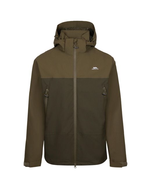 Trespass Green Waterproof Jacket Fahamore Polyester Marshland