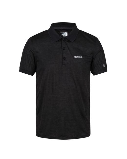 Regatta Black Polo Shirt Remex Ii Polyester