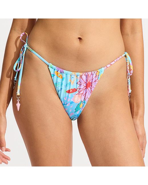 Seafolly Blue Mist Drawstring Tie Side Rio Brief