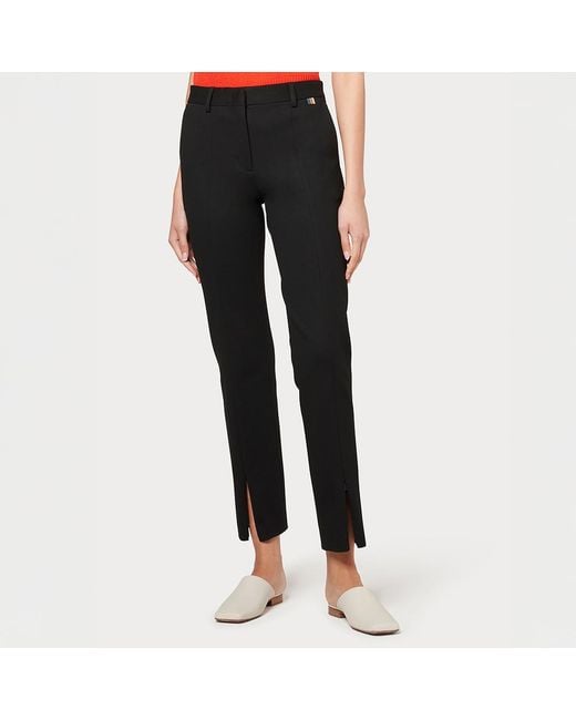 Paul Smith Black Zip Split Slim Crop Trousers
