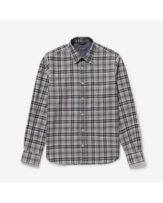 Oliver Sweeney Gray Brushed Cotton Check Shirt