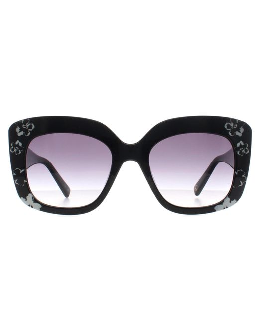 Ted Baker Black Sunglasses Tb1675 Hattie 001 Solid Flowers Gradient