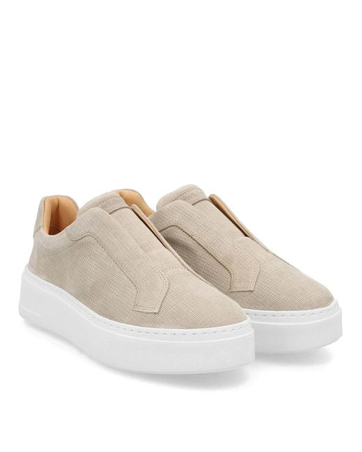 Russell & Bromley Natural Tan Textured Park Mid Trainer